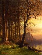 Sunset in Californa Yosemite Albert Bierstadt